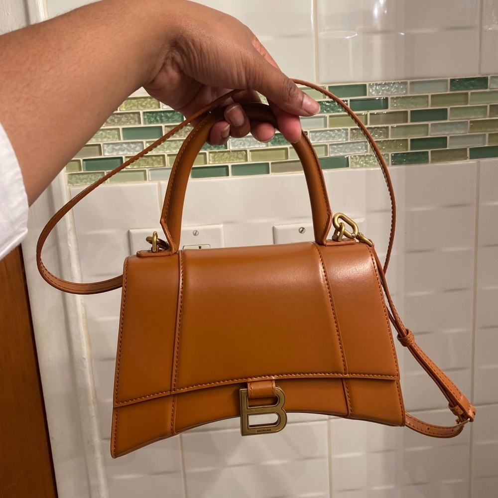 Balenciaga small Hourglass Bag - TAN